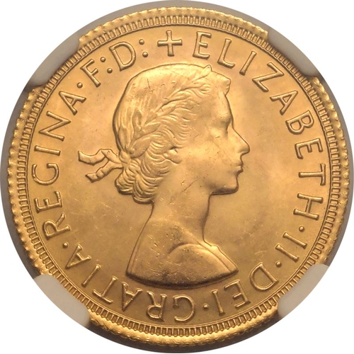 165 - UNITED KINGDOM. Elizabeth II, 1952-2022. Gold Sovereign, 1968. Royal Mint. First, laureate head of E... 