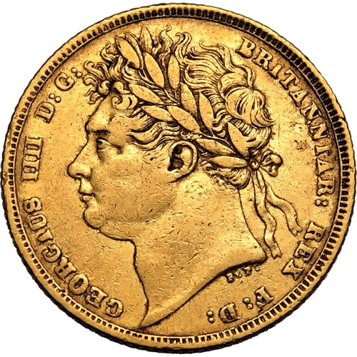 17 - UNITED KINGDOM. George IV, 1820-30. Gold Sovereign, 1821. London. Laureate head left; GEORGIUS IIII ... 