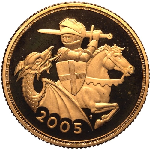 173 - UNITED KINGDOM. Elizabeth II, 1952-2022. Gold Sovereign, 2005. Royal Mint. Proof. In 2005, the Royal... 