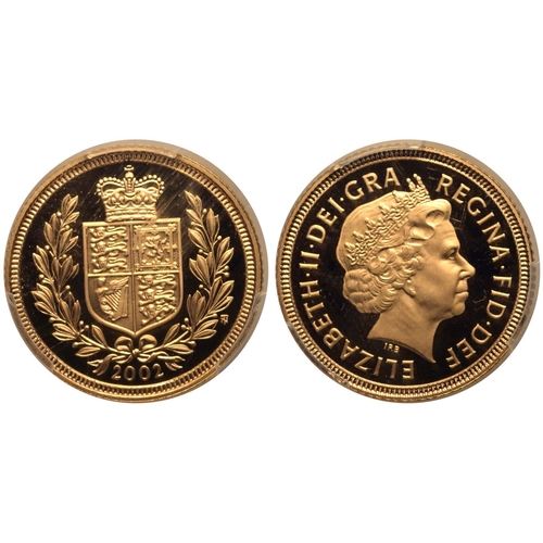 175 - UNITED KINGDOM. Elizabeth II, 1952-2022. Gold Half-Sovereign, 2002. Royal Mint. Proof. Commemorating... 
