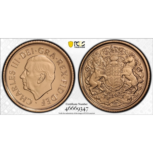 176 - UNITED KINGDOM. Charles III, 2022-. Gold Half-Sovereign, 2022. Royal Mint. Issued as the first sover... 