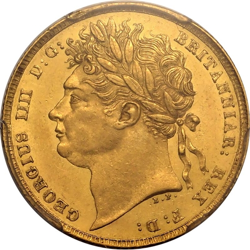 18 - UNITED KINGDOM. George IV, 1820-30. Gold Sovereign, 1822. London. Laureate head left; GEORGIUS IIII ... 