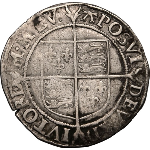 196 - ENGLAND. Elizabeth I, 1558-1603. Silver Shilling, ND (1582-1584). mm A 54. Crowned bust facing left,... 