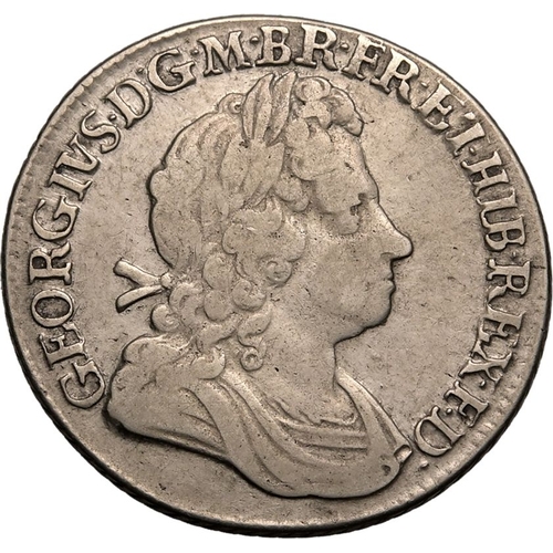 198 - GREAT BRITAIN. George I, 1714-27. Silver Shilling, 1723. London. SSC. Second draped bust right, bow ... 