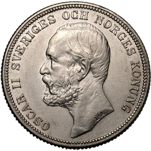 217 - SWEDEN. Oscar II, 1872-1907. Silver 2 Kronor, 1904 EB. Stockholm. Obv.: OSCAR II SVERIGES OCH NORGES... 