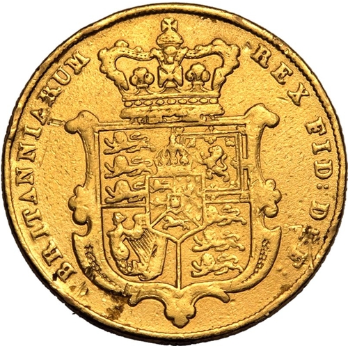 22 - UNITED KINGDOM. George IV, 1820-30. Gold Sovereign, 1825. London. Bare head. Bare head left; date be... 