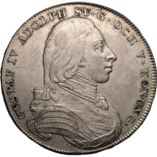 220 - SWEDEN. Gustav IV Adolf, 1792-1809. Silver Riksdaler, 1801 OL. Stockholm. Obv.: GUSTAF IV ADOLPH SV&... 