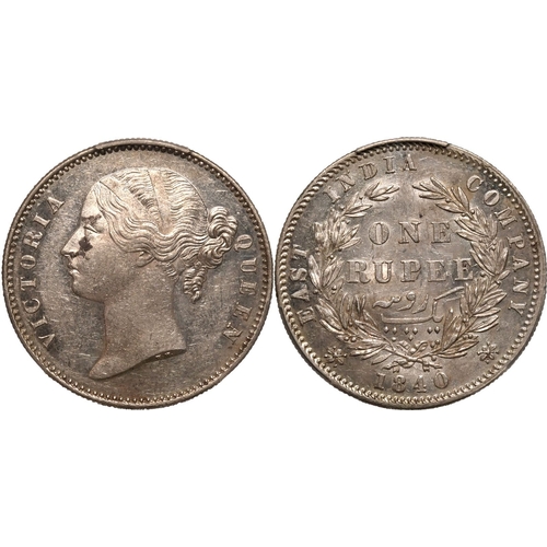 248 - INDIA. BRITISH. Victoria. Silver 1 rupee, 1840 B. In secure plastic holder, graded PCGS AU58 , certi... 