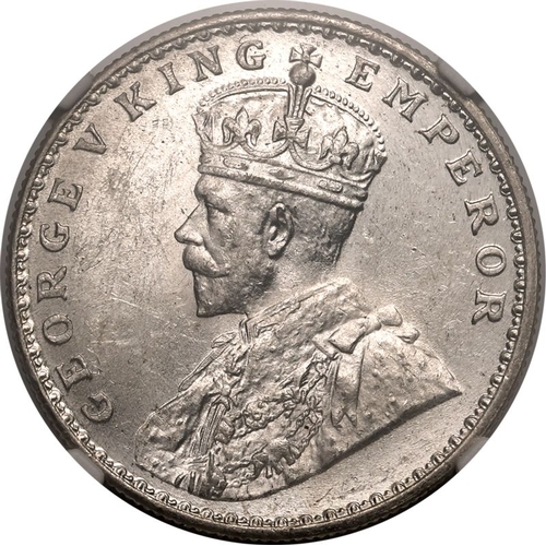 261 - INDIA. BRITISH. George V. Silver 1 rupee, 1921 •. Bombay. Obv: GEORGE V KING EMPEROR, Crowned b... 