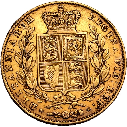 27 - UNITED KINGDOM. Victoria, 1837-1901. Gold Sovereign, 1838. London. First young head of Victoria faci... 
