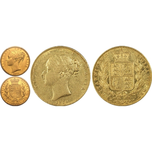 28 - UNITED KINGDOM. Victoria, 1837-1901. Gold Sovereign, 1839. London. First young head of Victoria faci... 
