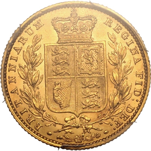 32 - UNITED KINGDOM. Victoria, 1837-1901. Gold Sovereign, 1853. London. WW incuse. The WW incuse type on ... 