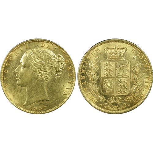 32 - UNITED KINGDOM. Victoria, 1837-1901. Gold Sovereign, 1853. London. WW incuse. The WW incuse type on ... 