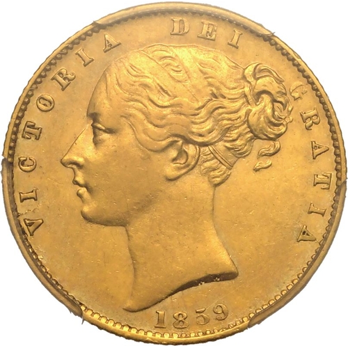 35 - UNITED KINGDOM. Victoria, 1837-1901. Gold Sovereign, 1859. London. Ansell. The name 'Ansell' soverei... 