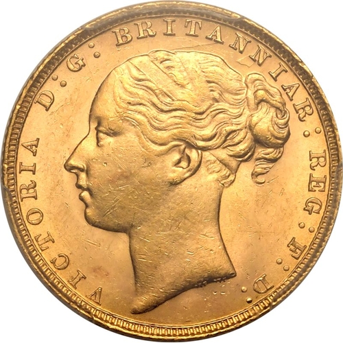 39 - UNITED KINGDOM. Victoria, 1837-1901. Gold Sovereign, 1880. London. Short tail - Small BP. Young head... 