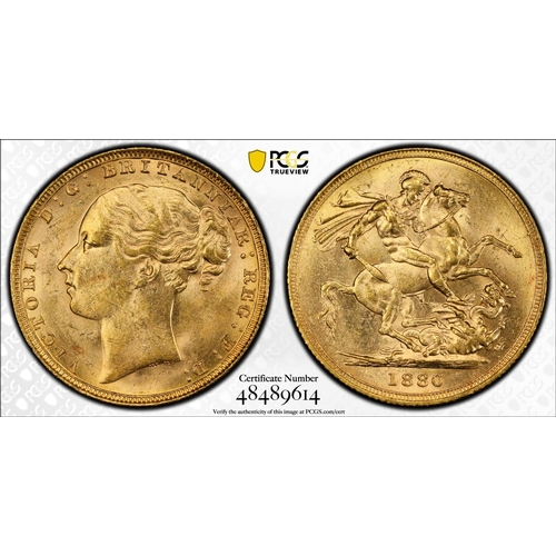 39 - UNITED KINGDOM. Victoria, 1837-1901. Gold Sovereign, 1880. London. Short tail - Small BP. Young head... 