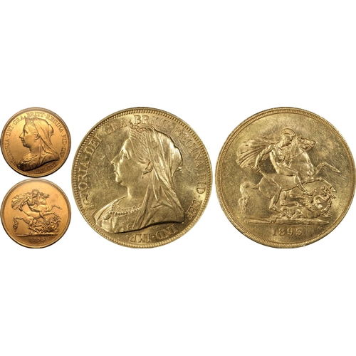 4 - UNITED KINGDOM. Victoria, 1837-1901. Gold 5 Pounds (5 Sovereigns), 1893. Royal Mint London. Old, vei... 