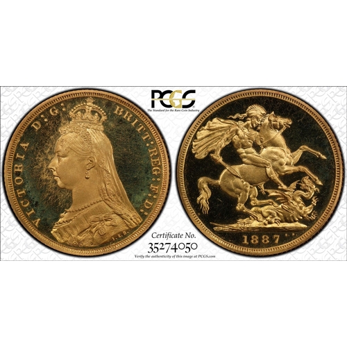 40 - UNITED KINGDOM. Victoria, 1837-1901. Gold Sovereign, 1887. London. Proof Second legend. Crowned and ... 