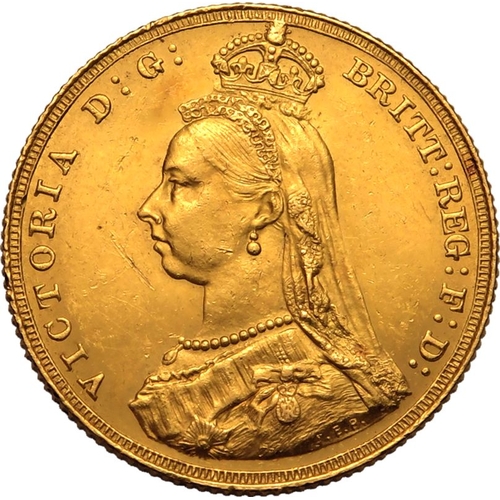 41 - UNITED KINGDOM. Victoria, 1837-1901. Gold Sovereign, 1887. London. Angled J. Crowned and veiled Jubi... 