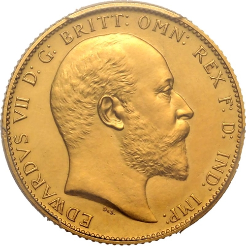 42 - UNITED KINGDOM. Edward VII, 1901-10. Gold Sovereign, 1902. London. Matte Proof. Bare head right; EDW... 