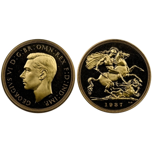 46A - UNITED KINGDOM. George VI, 1936-52. Gold Sovereign, 1937. Royal Mint. Proof. Issued in the four coin... 