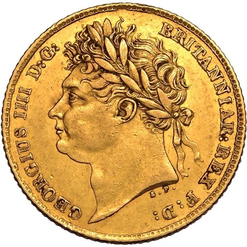 48 - UNITED KINGDOM. George IV, 1820-30. Gold Half-Sovereign, 1824. London. Laureate head left; GEORGIUS ... 