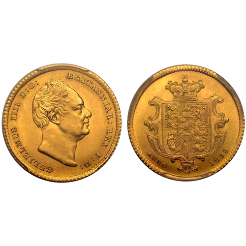 50 - UNITED KINGDOM. William IV, 1830-37. Gold half-sovereign, 1835. London. Bare head right; GULIELMUS I... 