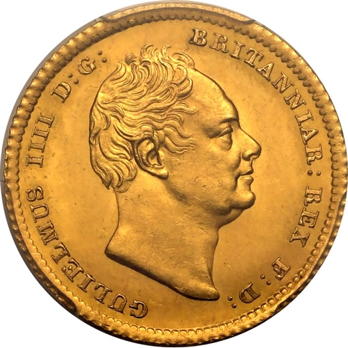 50 - UNITED KINGDOM. William IV, 1830-37. Gold half-sovereign, 1835. London. Bare head right; GULIELMUS I... 