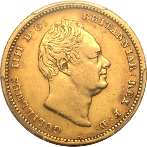 51 - UNITED KINGDOM. William IV, 1830-37. Gold Half-Sovereign, 1837. London. Bare head right; GULIELMUS I... 
