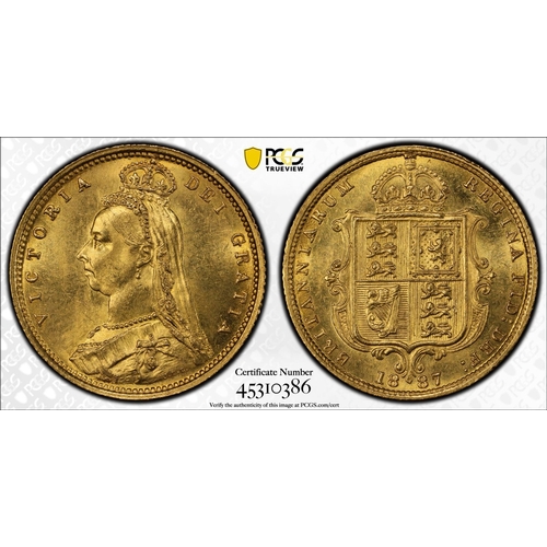 55 - UNITED KINGDOM. Victoria, 1837-1901. Gold Half-Sovereign, 1887. London. Hooked J DISH L503. The issu... 