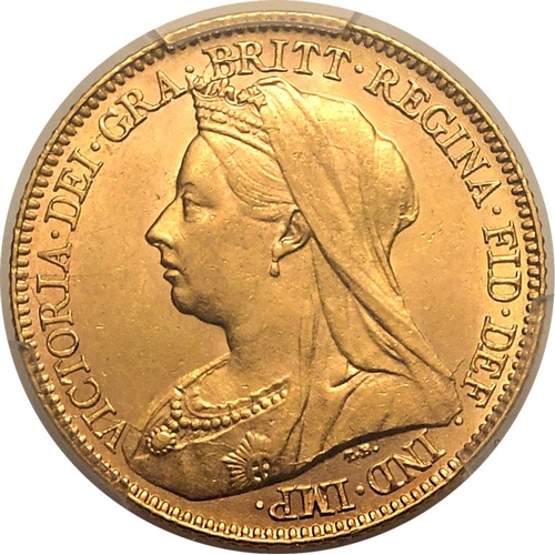 61 - UNITED KINGDOM. Victoria, 1837-1901. Gold Half-Sovereign, 1897. London. Older crowned and veiled bus... 