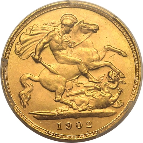 63 - UNITED KINGDOM. Edward VII, 1901-10. Gold Half-Sovereign, 1902. London. Bare head right; EDWARDVS VI... 