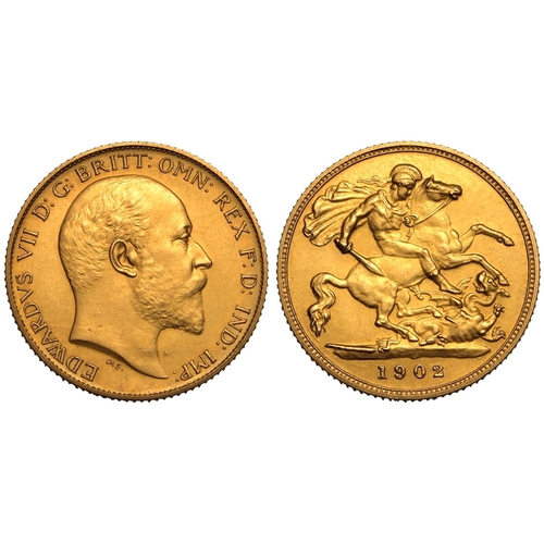 64 - UNITED KINGDOM. Edward VII, 1901-10. Gold Half-Sovereign, 1902. London. Matte proof. Bare head right... 