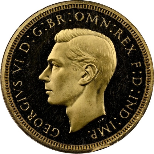 65A - UNITED KINGDOM. George VI, 1936-52. Gold Half-Sovereign, 1937. Royal Mint. Proof. Issued in the four... 