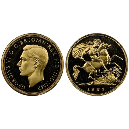 65A - UNITED KINGDOM. George VI, 1936-52. Gold Half-Sovereign, 1937. Royal Mint. Proof. Issued in the four... 