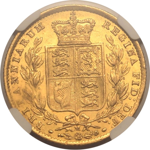 66 - AUSTRALIA. Victoria, 1837-1901. Gold Sovereign, 1872 M. Melbourne. Shield. With the Melbourne mint j... 