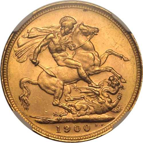 69 - AUSTRALIA. Victoria, 1837-1901. Gold sovereign, 1900 M. Melbourne. Old, veiled bust left, T.B. below... 