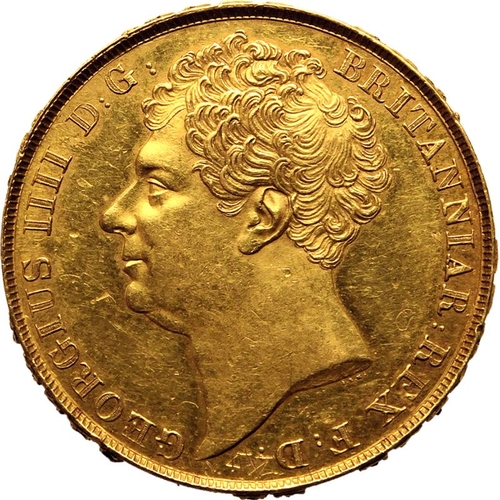 7 - UNITED KINGDOM. George IV, 1820-30. Gold 2 pounds (double sovereign), 1823. Royal Mint. Bare head of... 