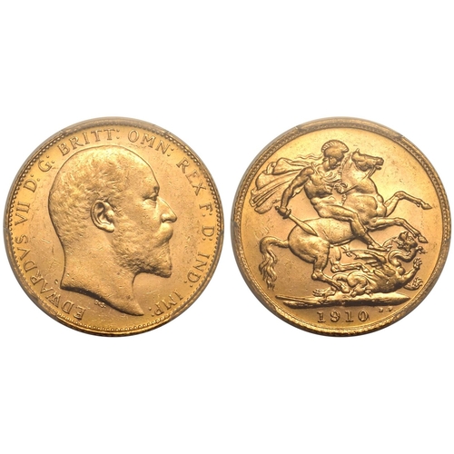 72 - CANADA. Edward VII, 1901-10. Gold Sovereign, 1910 C. Ottowa. Bare head right; De S. below; EDWARDVS ... 