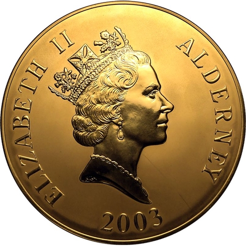 75 - UNITED KINGDOM. ALDERNEY. Elizabeth II, 1952-2022. Gold 1000 Pounds, 2003. Royal Mint. Proof. Create... 