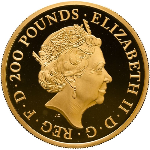 77 - UNITED KINGDOM. Elizabeth II, 1952-2022. Gold 200 Pounds, 2019. Royal Mint. Proof. The Queen depicte... 