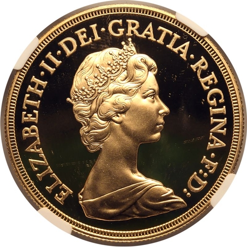 78 - UNITED KINGDOM. Elizabeth II, 1952-2022. Gold 5 pounds (5 sovereigns), 1984. Royal Mint. Proof. Seco... 