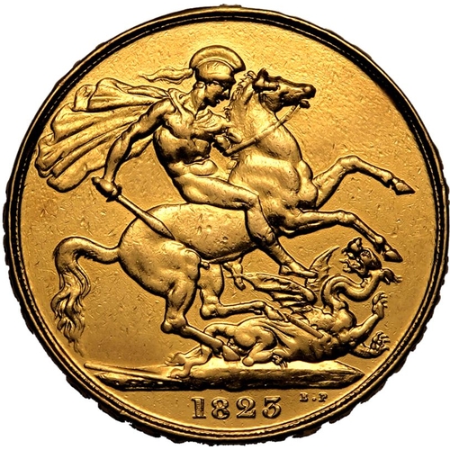 8 - UNITED KINGDOM. George IV, 1820-30. Gold 2 Pounds (Double Sovereign), 1823. Royal Mint. Bare head of... 
