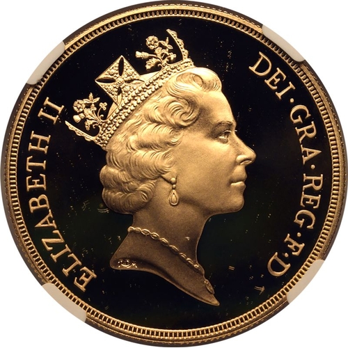 85 - UNITED KINGDOM. Elizabeth II, 1952-2022. Gold 5 Pounds (5 Sovereigns), 1993. Royal Mint. Proof. Thir... 