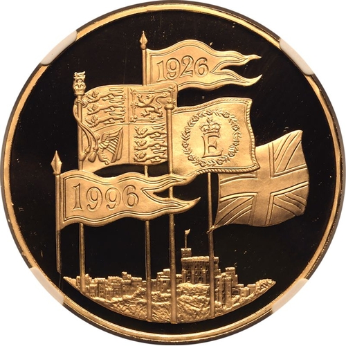 89 - UNITED KINGDOM. Elizabeth II, 1952-2022. Gold 5 pounds (crown), 1996. Royal Mint. Proof. Struck to c... 