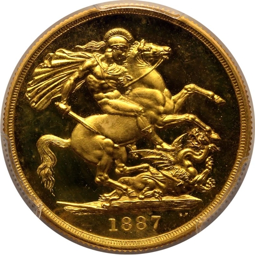 9 - UNITED KINGDOM. Victoria, 1837-1901. Gold 2 Pounds (Double Sovereign), 1887. Royal Mint London. Proo... 