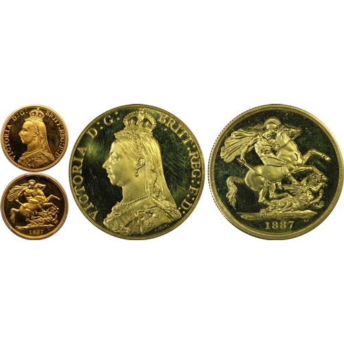 9 - UNITED KINGDOM. Victoria, 1837-1901. Gold 2 Pounds (Double Sovereign), 1887. Royal Mint London. Proo... 