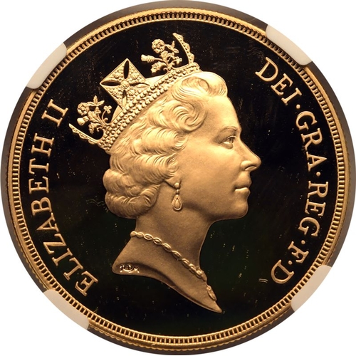 90 - UNITED KINGDOM. Elizabeth II, 1952-2022. Gold 5 Pounds (5 Sovereigns), 1996. Royal Mint. Proof. Thir... 