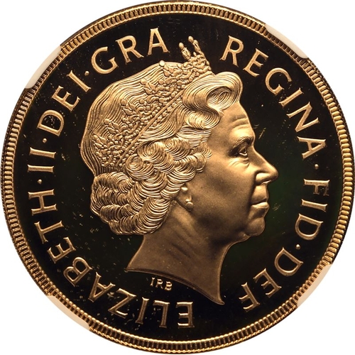 99 - UNITED KINGDOM. Elizabeth II, 1952-2022. Gold 5 Pounds (5 Sovereigns), 2003. Royal Mint. Proof. Four... 