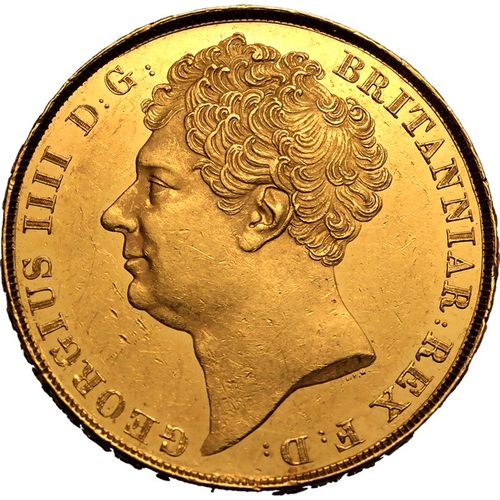 15 - UNITED KINGDOM. George IV, 1820-30. Gold 2 Pounds (Double Sovereign), 1823. Royal Mint. Bare head of... 